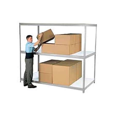 Global Industrial Wide Span Rack 48Wx36Dx60H, 3 Shelves Laminated Deck 1200 Lb Per Level, Gray B2297344